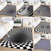 3D Vortex Illusion Carpet Rug for Living Room Decor Bedroom Area Floor Mat Abstract Geometric Optical Vertigo Carpet Non-slip
