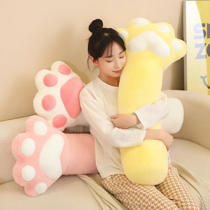 80Cm Kawaii Giant Plush Bear Paw Mat Cute Animal Bear Cat Foot Pillow Heart Plush Cushion Stuffed Soft Toys For Home Decor Gifts