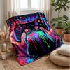 Vibrant Gaming Controller Art Theme Blanket Lightweight Warm Flannel Blanket Decorative Throw Blanket for Home Decoration