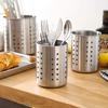 1Pc Stainless Steel Cutlery Holder With Drainer Chopstick Storage Holder Organizer Container Kitchen Spoon Fork Storage Basket