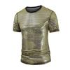Sequined T-Shirt for Men Sparkling Dot Jazz Modern Dance T-Shirt Round Neck Short Sleeve
