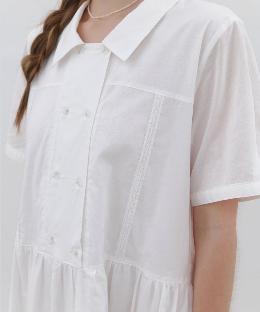 Cluny Eyelet Lace Long Dress - White