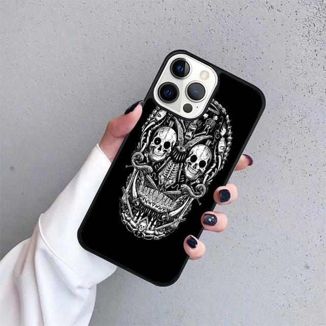 Skull Dracula Vampire Bats Horror Phone Case Cover For iPhone 17 Air 15 16 14 13 12 Pro Max 11 Pro Max Plus Coque