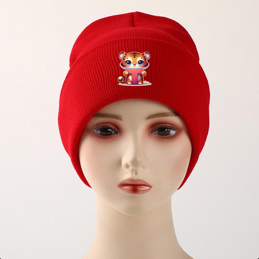 1pc, Alphabet A to Z and Animals Print Knitted Cap Beanie, 260 Knit Hats to Choose, for Men And Women