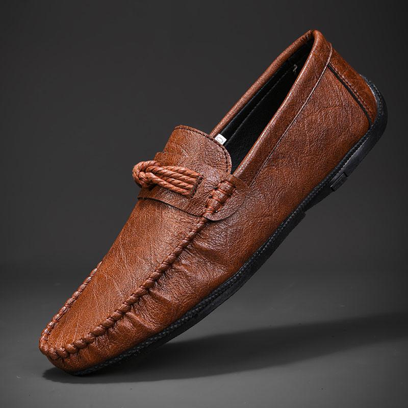 Fashion Men Loafers Shoes Man 2025 Fashion Comfy Slip-on Drive Moccasins Footwear Male Brand Leather Boat Shoes Men Casual Shoes