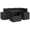 Vidaxl 5-Cz. Garden Lounge Set, Cushions, Black PE Rattan