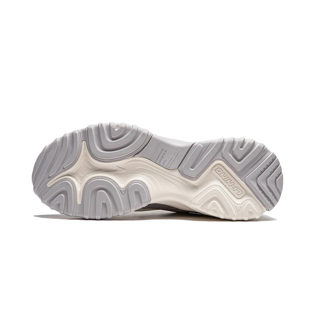 Li Ning Churui Comfortable Versatile Thick Sole Height Increasing Non-Slip Wear-Resistant Low-Top Casual Shoes Women Casual Shoes Light-Gray AGCU190-3