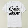 Queens Are Born In August Birthday Short Sleeve Unisex T-Shirt