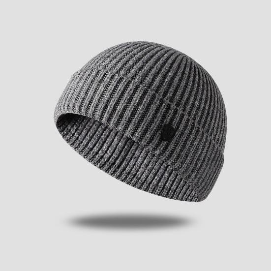 Autumn Winter Warm Knitted Hat Men Women Solid Color Ribbed Beanies Hat Outdoor Windproof Thick Hiking Cycling Hat