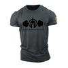 2025Mens Quick Dry Spartan Graphic T Shirt Gym Workout Top Summer Oversized Fitness Tee Breathable Running Sportswear Activewear