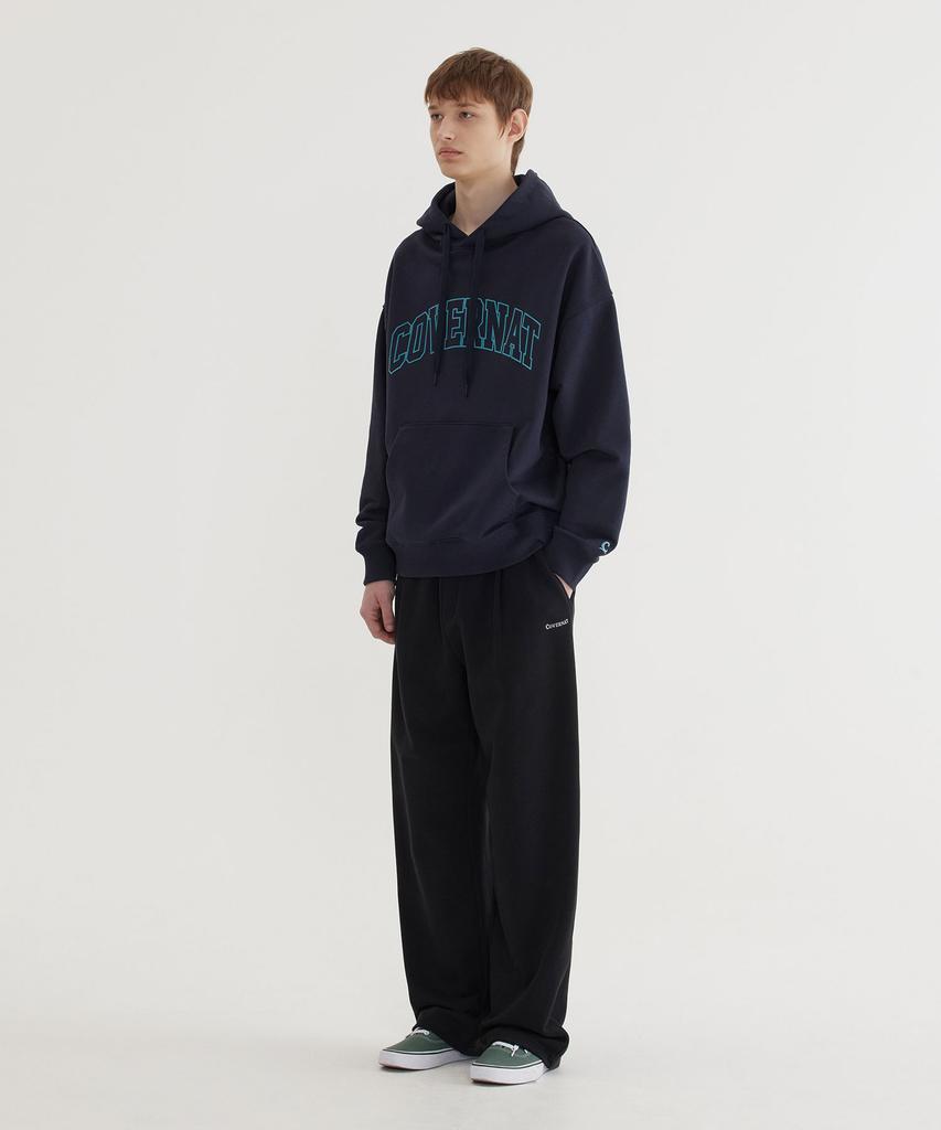 Arch Logo Drop Fit Hoodie Dark Navy