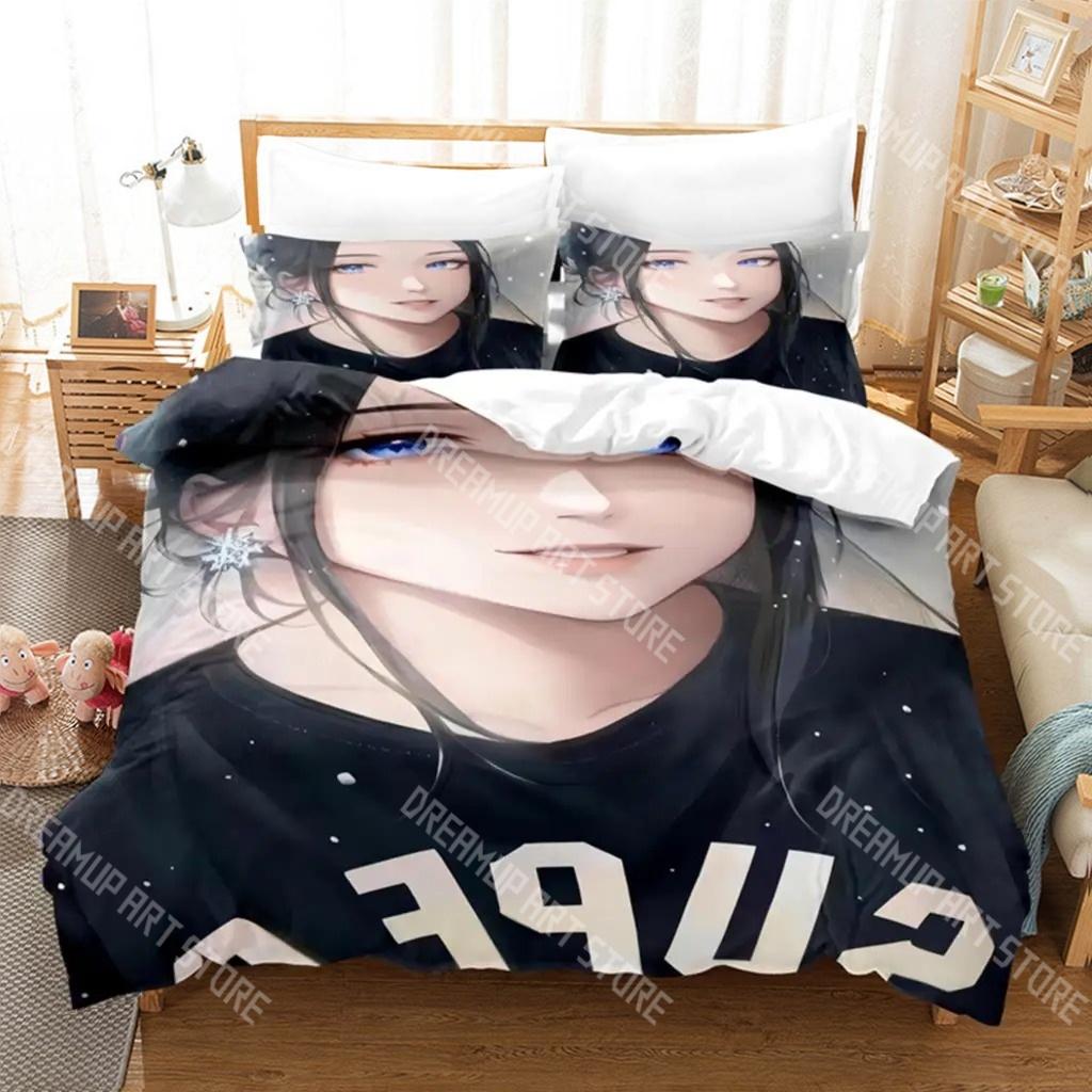 Fashion New Anime Girl Fashion Bedding Set Single Twin Full Queen King Size Bed Set Kids Bedroom Duvetcover Sets Bed Sheet Set