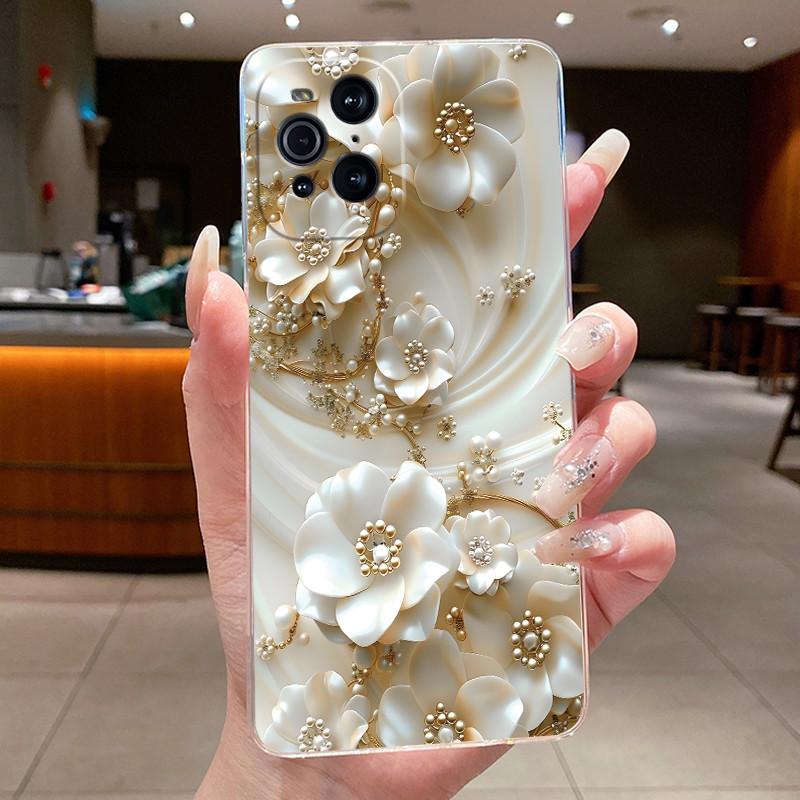 Case For OPPO Find X3 / Find X3 Pro Casing Clear Luxury Fashion Butterfly Flower Soft TPU Silicone Cover For FindX3 X3Pro Bumper