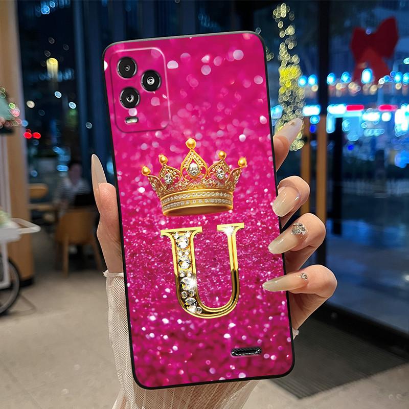 Crown Initial Letter Black Case For BLU View 5 Pro Protective Soft Silicone Shockproof Casing For BLU View 5 Pro Back Cover