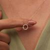Fashion Trend Elegant Jewelry Simple Crystal Circle Pendant Necklace Golden Color Unquie Women Necklace Party Gift