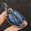 Evil Eye Blue Dendrite Opal Pendant Copper Wire Wrapped Pendant Evil Eye Gemstone Jewelry Rainbow Moonstone Pendant Handmade Copper Jewelry