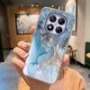 Blue Leopard Print Artistic Marble Phone Case For Xiaomi Redmi Note 15 Pro 5G Transparent Clear For Redmi 15C 15 4G Soft Cover