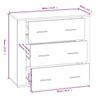 Sideboard Concrete Grey 80 x 33 x 70 cm Particleboard