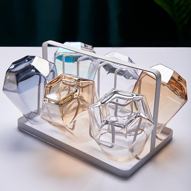 2 stuks/1 stuk Zeshoekig Glas Cadeau voor Vriend 320ml Kleurrijk Transparant Drinkgerei Whiskey Wijn Glazen Huishouden Sap Glas Water Glazen