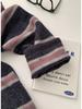 High-End Color Block Stripe Long Sleeve Women's Autumn/Winter Embroidered Warm T-shirt