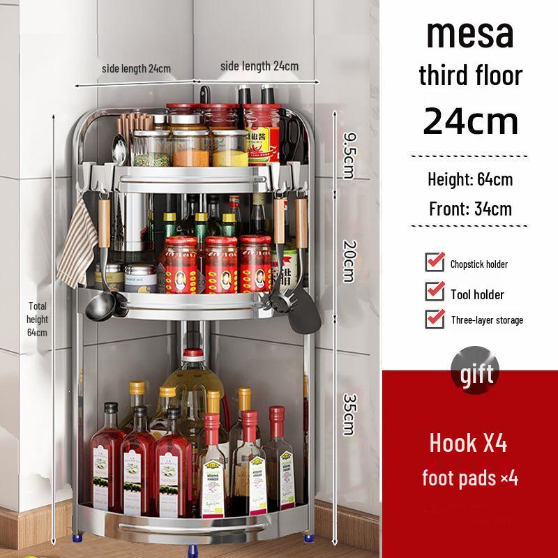 Stainless Steel Multi-layer Corner Spice Rack