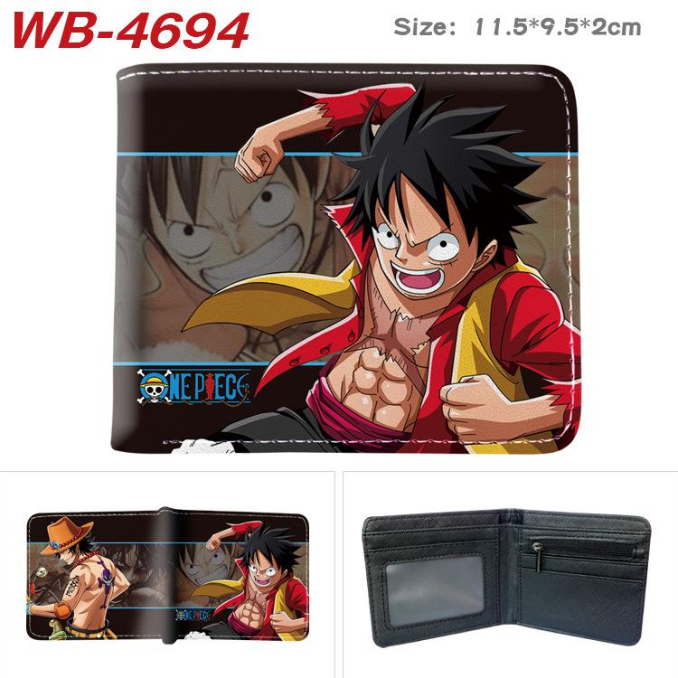 One Piece Anime Portemonnee Luffy Print Korte Dubbelgevouwen Kaarthouder Kleurrijk Portemonneetje