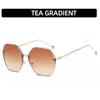 Summer Trendy Sunglasses with Frameless Edges and Gradient Shades Women Fashionable Large Frame Glasses Non-Polarized Fashion Accessory 