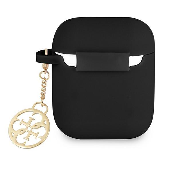 Etui Do AirPods 1 Guess Silicone Charm 4G Collection Czarne