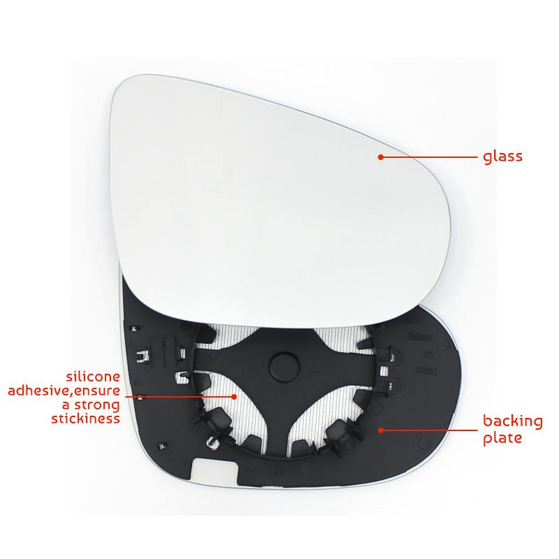 Left and right car door side heated mirror glass and backing plate for Volkswagen Golf 5 Mk5 2003-2008 Jetta Passat B6 2006-2009