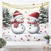 Jejeloiu Pink Christmas Tapestry Small Kids Snowy Xmas Landscape Wall Art Winter Scene Wall Hanging Blanket Microfiber