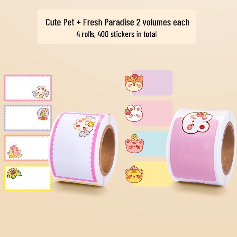 Waterproof Cartoon Name Stickers for Kids' Items - School Bag, Water Cup, and More