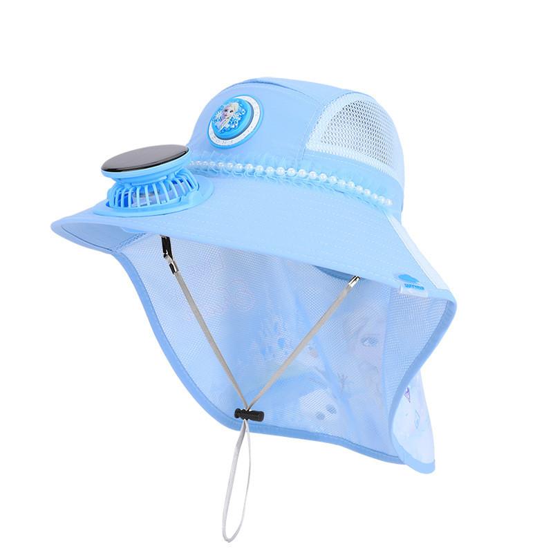 Snow Queen Elsa Kids Hat Summer Sun Protection Wide Brim Fan Cap For Girls And Boys