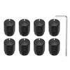 Uxcell Aluminum Potentiometer ID X OD X Universal Volume and Tone Control Knobs for Guitar and Bass with Oval Black 8-Piece Knob, 1/4" (6mm) 1/2"