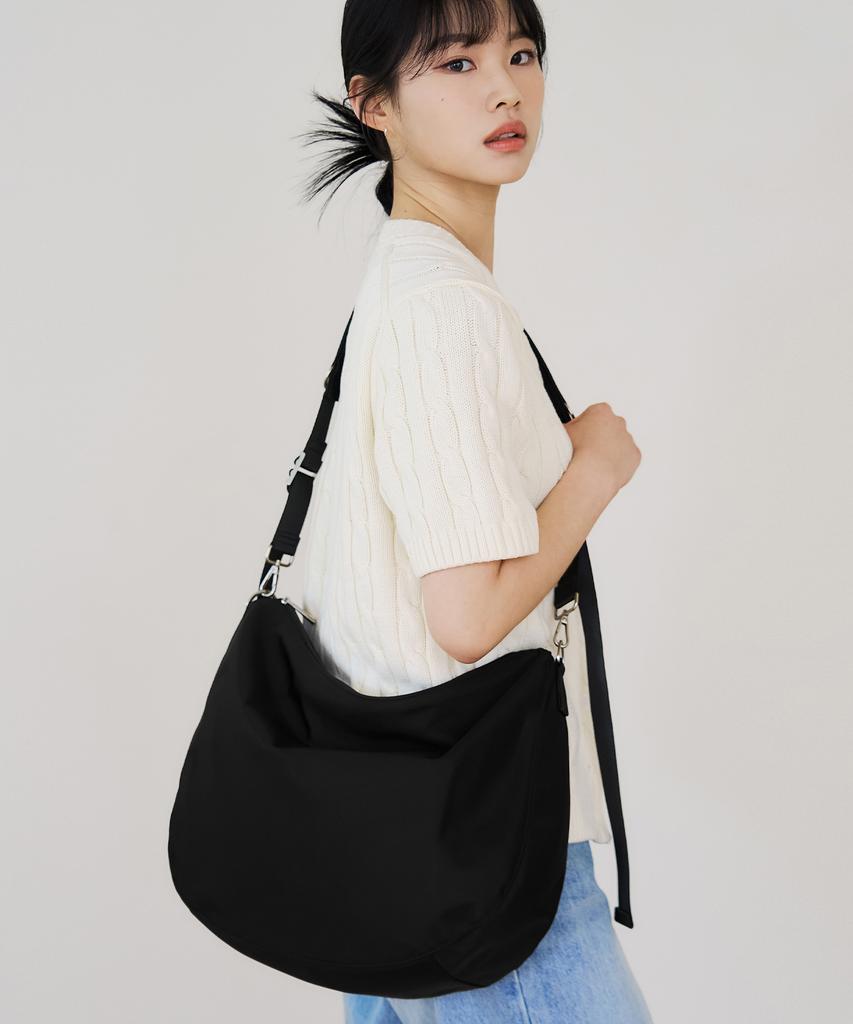 Leathery [Leathery X Oh Jung-Kyu] Nylon Hobo Crossbody Bag