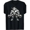 Rhino Powerlifting Weightlifting Gym Workout  Men'S T-Shirt,Round Neck Tee Is Perfect for Casual Wear