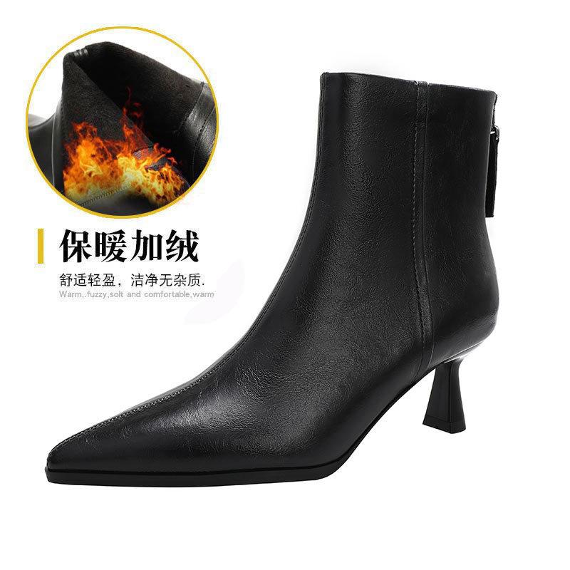 Women Shoes 2026 Fashion Comfortable Pointed Short Boots High Quality Women's Boots Luxury Shoes for Women Zip Shoes Botas Mujer