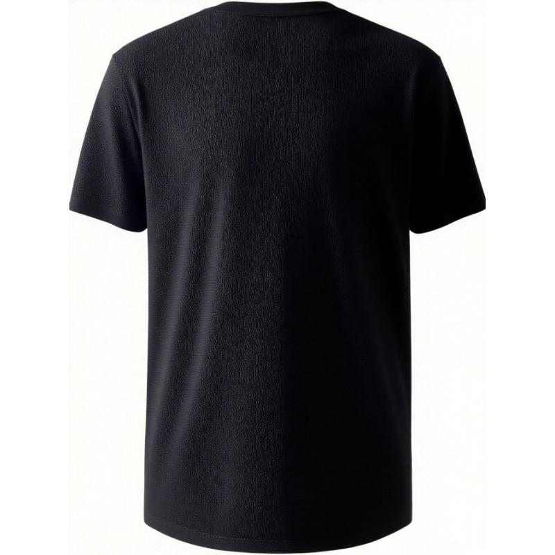 European sizes Soccer Pattern Print T-Shirt - Slightly Stretchy, Regular Fit Casual Sports Shirt, Lightweight Design