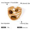 18 Karat Gold Edelstahl Naturstein übertrieben Ring Advanced Ins Ring Titan Stahl Handschmuck