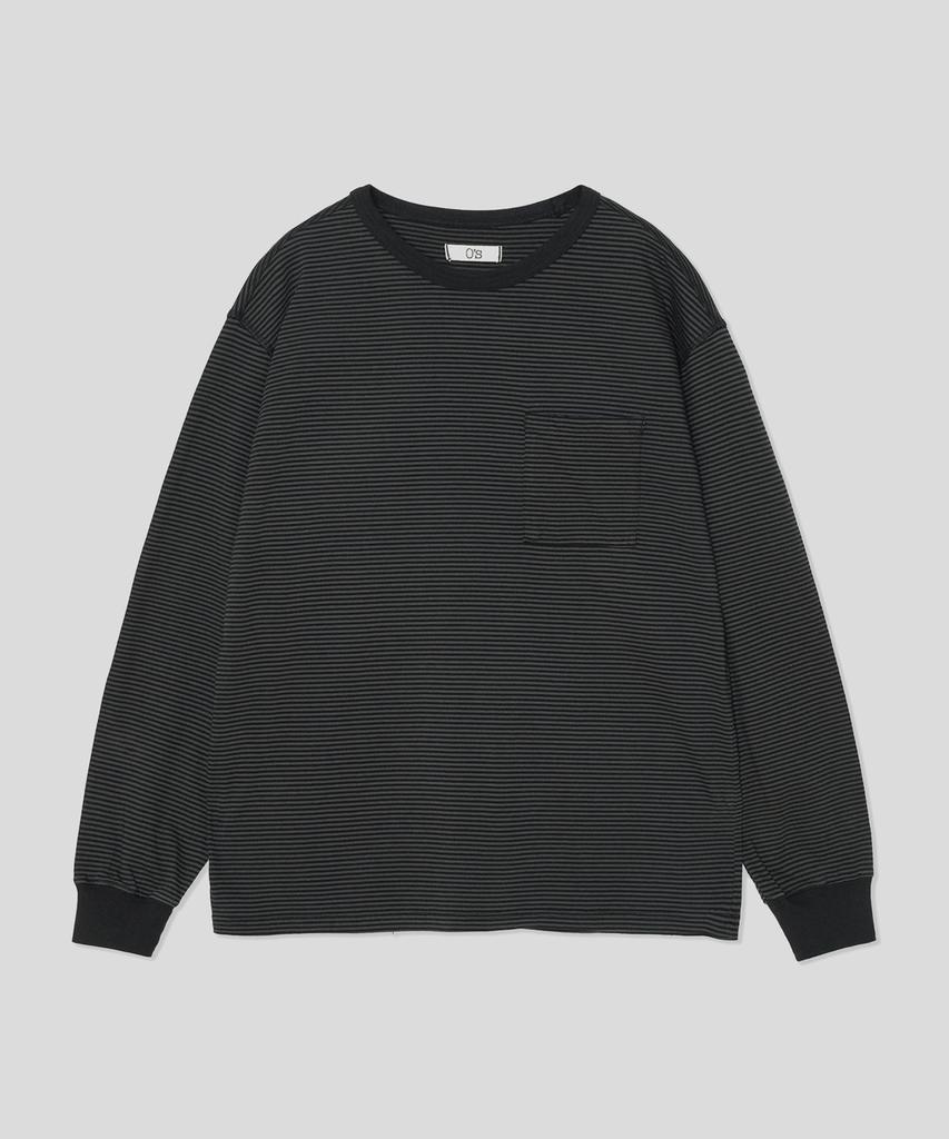 Onses Steady Stripe Long Sleeve T Shirts (Charcoal/Black)