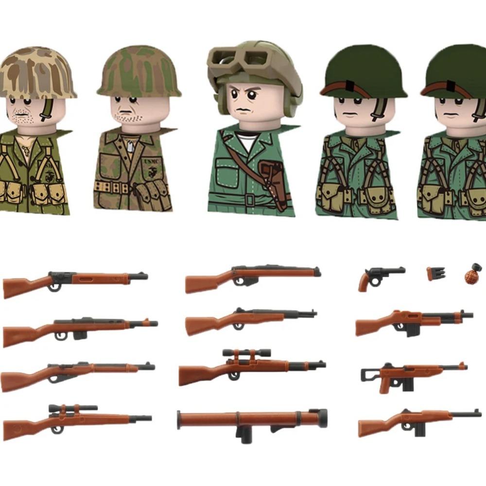 US Airborne 101ST Soldier Figures Building Blocks Officer Army Warrior Infantry Military Accessories Gun Weapon Bricks Toys GR03