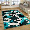 Tapis Rug Camouflage Vert Camo Coloré 3D Style 2025 pour Salon Chambre Maison Canapé Zone de Décoration Tapis de Sol Antidérapant