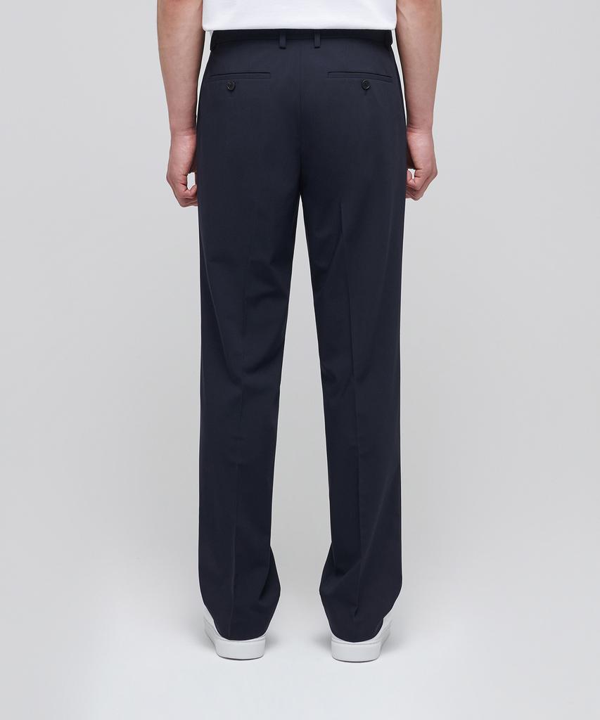 Musinsa Standard [Cooltandard] Semi-Wide Hidden Elastic Waist Slacks [Navy]