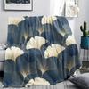 1Pc Ginkgo Leaves Print Flannel Blanket, High Quality Comfortable for All Seasons, Home Decor, Warmth and Comfort, Perfect for Christmas Gifts W63