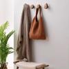 Nordic Pebble Walnut Wood No-Drill Hook: Behind Door Clothes & Hat Rack