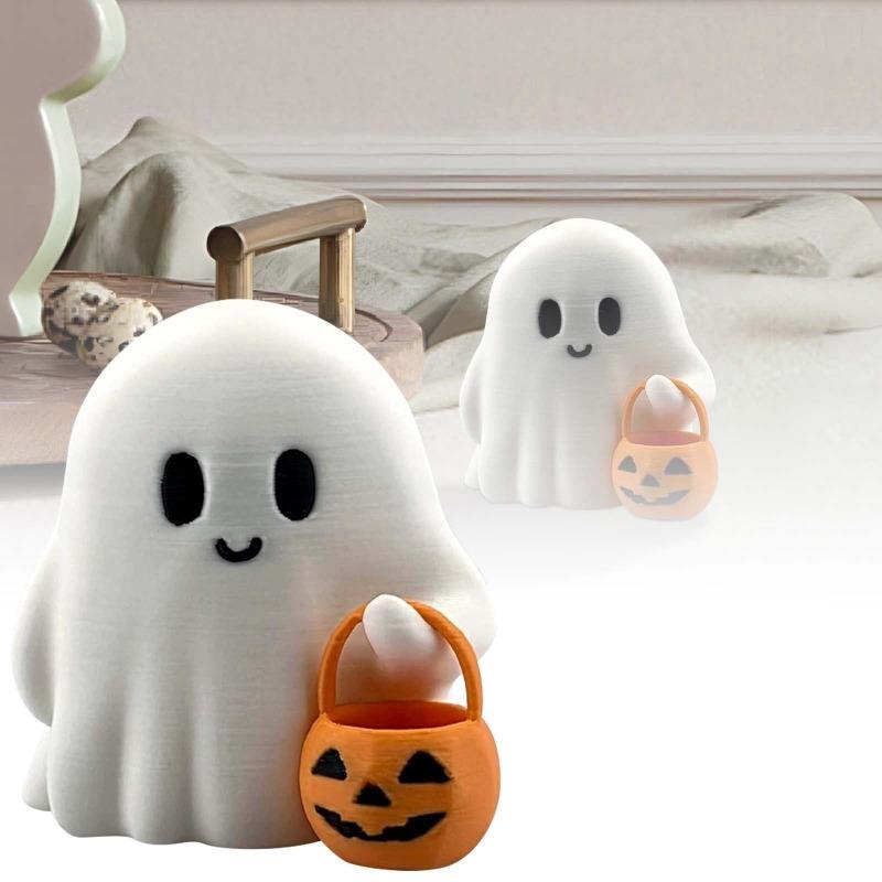 Ornament Halloween Ghost Creative 3D Printing Funny Little Ghost Modeling Gift Home Desktop Small Ornament
