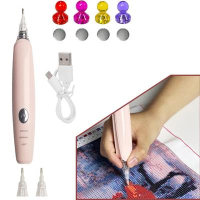 Electric Diamond Art Pen Wireless Wax-free Diamond Art Pen Adjustable Suction Mode Pen with Vacuum Pump for Adults DIY Diamond Art Crafts