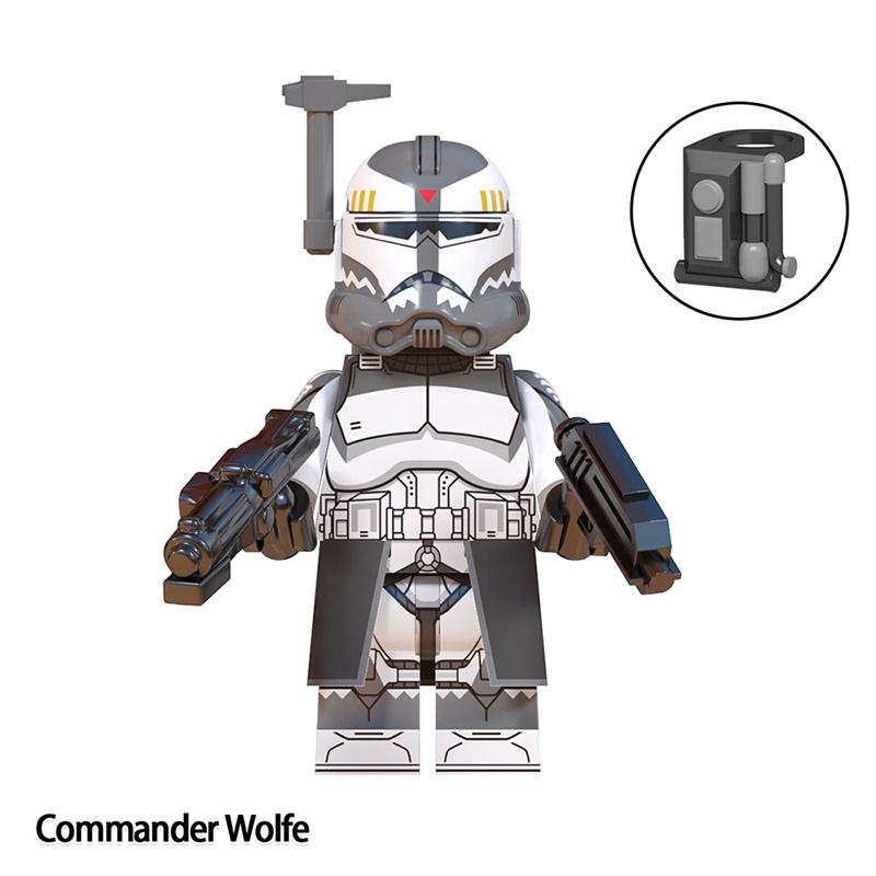 Wm6128 Tv Movie Series Clone Cavalry Wolf Team Heavy Armor Soldier Driver Building Blocks Figure Bag