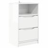 Nightstand High Gloss White 40 X 30 X 67 Cm Engineered Wood