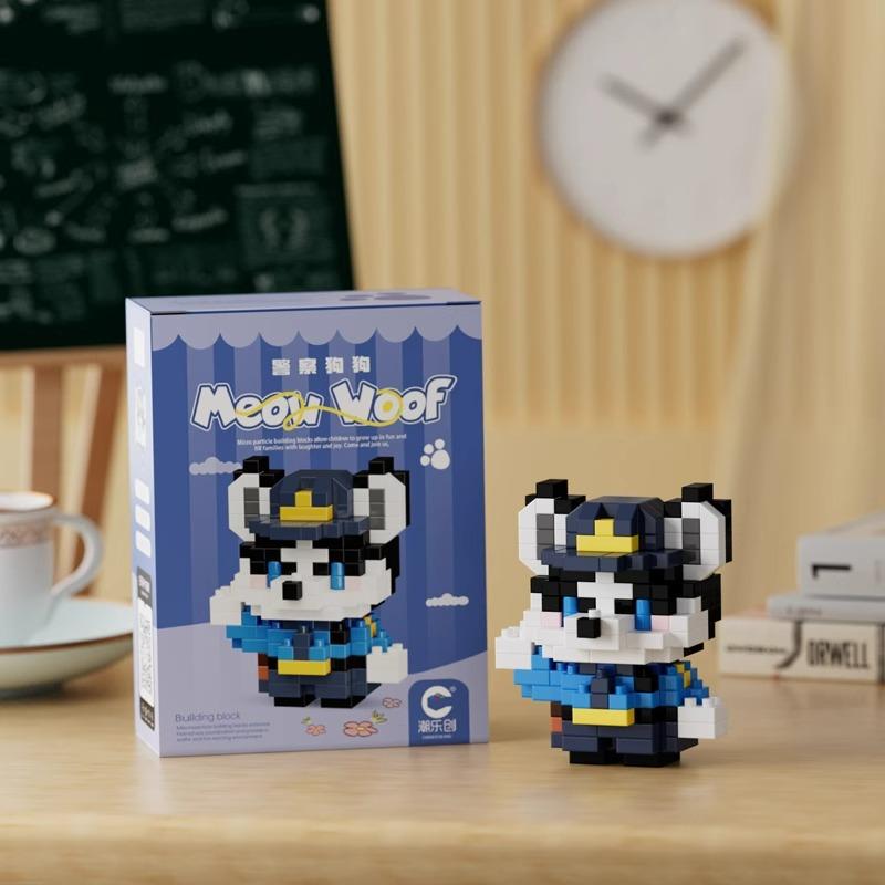 Lustige Meowland-Cartoon-Tierpuppen, Welpen und Katzen, pädagogische Bausteine, Spielzeug für Kinder, Freizeit, Stressabbau, Geschenke