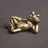 Antique Solid Brass Frog Figurines Creatively Designed As Sleeping Frogs, Charming Frog Decorations, Adorable Frog Models